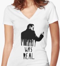 Moriarty Was Real - Black Women's Fitted V-Neck T-Shirt