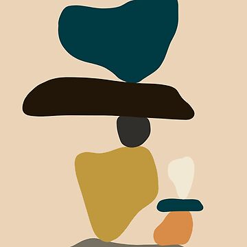 Balancing Act — Minimalist Plant and Stones Art Tote Bag