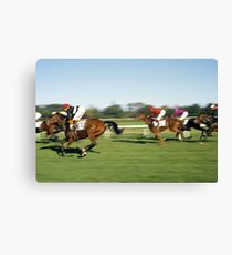 Horse Racing, Germany, 1980s. Canvas Print