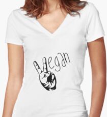 Veganism is Peace Women's Fitted V-Neck T-Shirt