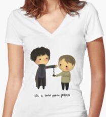 Three-patch problem. Women's Fitted V-Neck T-Shirt