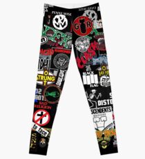 punk rock sticker wall Leggings