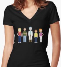 Camiseta entallada de cuello en V Rick y Morty: la familia Smith