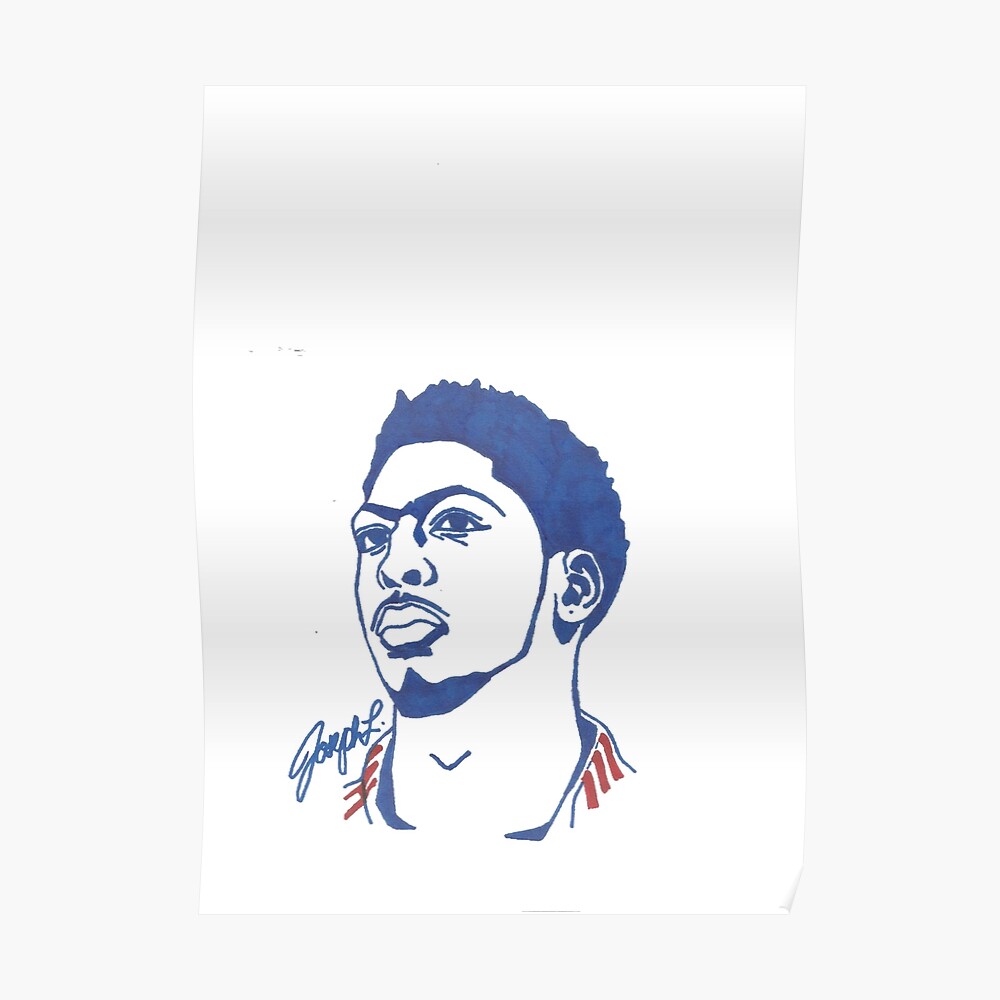 "Anthony Davis Sharpie Sketch" Poster by OfficialLeeArte Redbubble