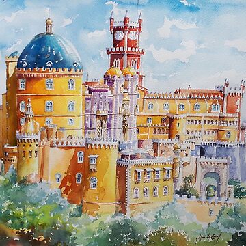 Pena National Palace, Sintra, Portugal Painting by Dreamframer Art - Pixels