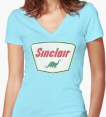Vintage Sinclair logo Fitted V-Neck T-Shirt