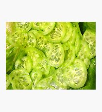Sliced Cucumbers Photographic Print
