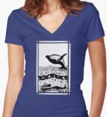 Having a Whale of a Time Women's Fitted V-Neck T-Shirt