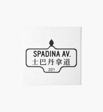 Spadina Avenue, Toronto Street Sign, Canada Art Board