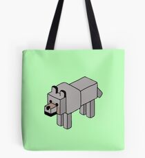 Minecraft Wolf Design Tote Bag