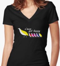 C'mon Get Happy Women's Fitted V-Neck T-Shirt