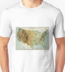 Vintage United States Physical Features Map (1915) Unisex T-Shirt