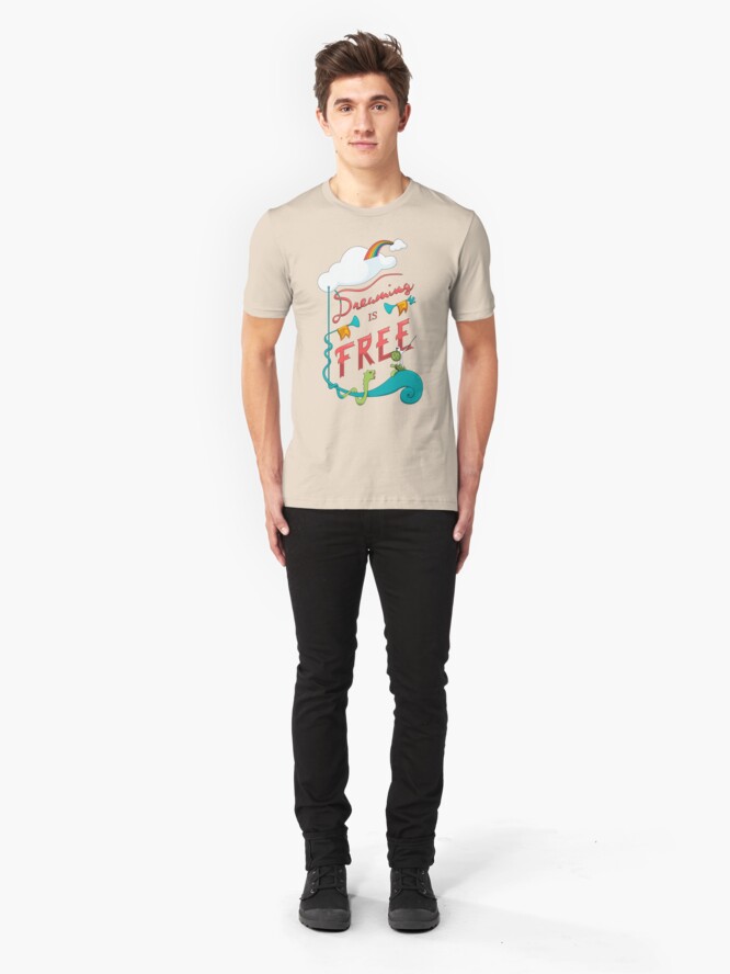 Alternate view of Dreaming is Free Slim Fit T-Shirt