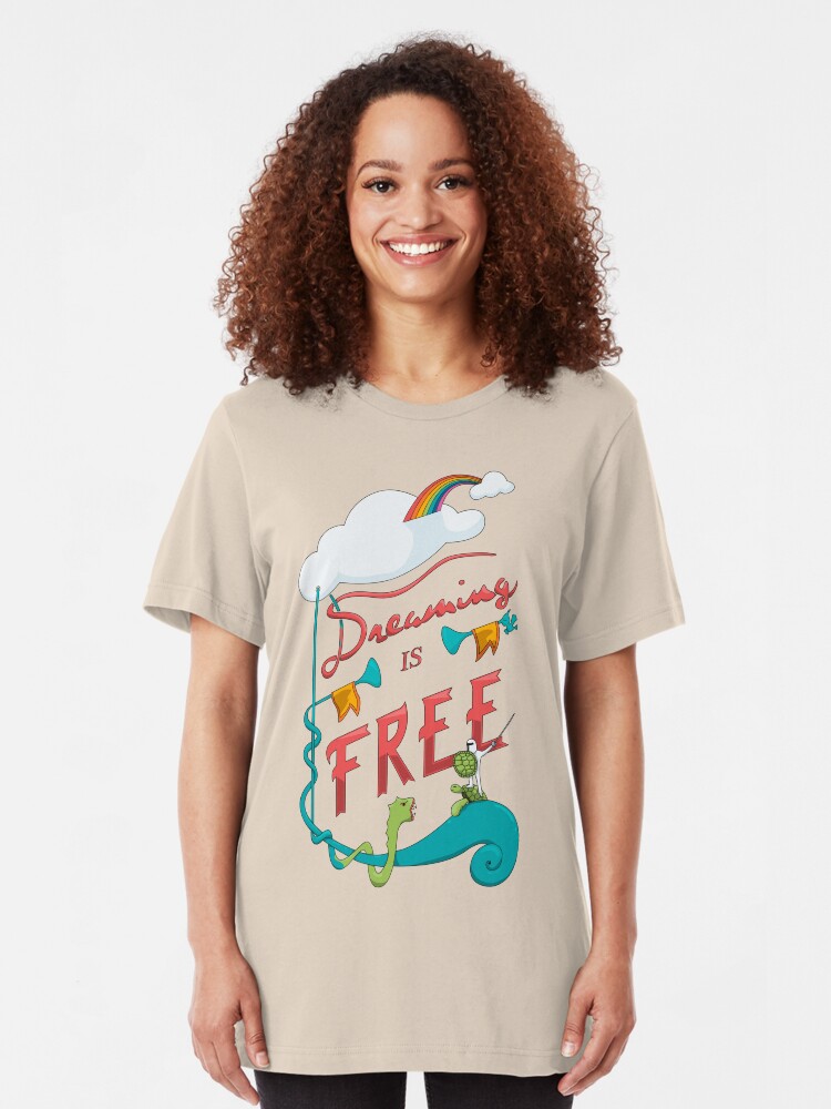 Alternate view of Dreaming is Free Slim Fit T-Shirt