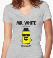 Mr. White Women's Fitted V-Neck T-Shirt
