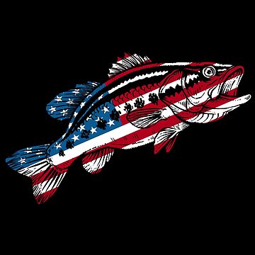 BDAZ Bass Fishing Fish American Flag Dad Father Fourth Of India