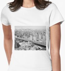 Camiseta entallada para mujer Manhattan Black and White Photograph