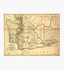 Vintage Map of Washington State (1866) Photographic Print