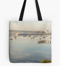 Still, Foggy Corio Bay Tote Bag