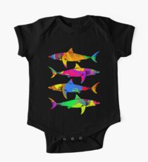 Colorful Sharks Short Sleeve Baby One-Piece