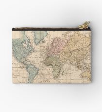 Vintage Map of The World (1823) 2 Studio Pouch