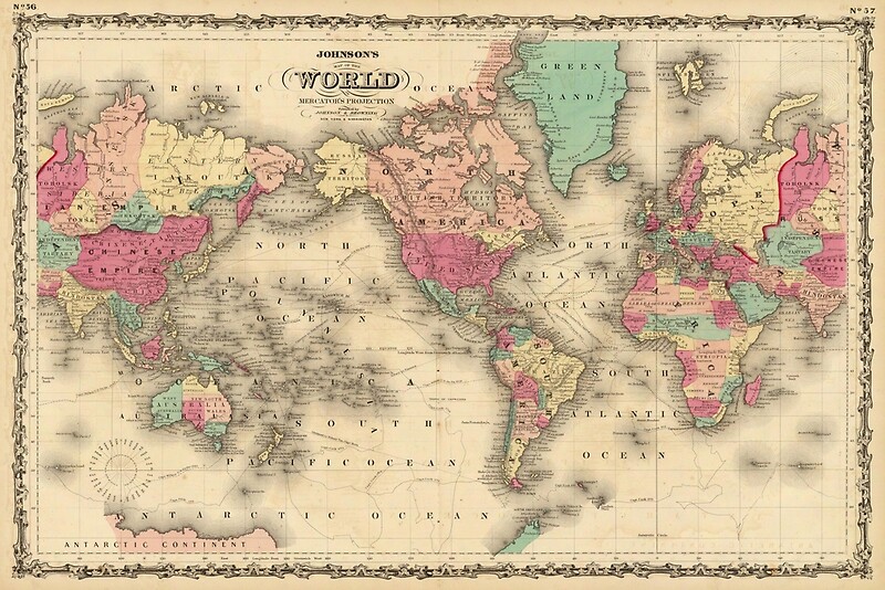 Map Of The World 1860 - Printable Maps Online