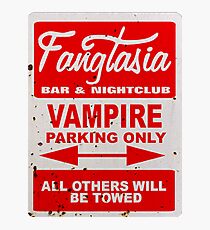 True Blood - Fangtasia - Vampire Parking Only Photographic Print