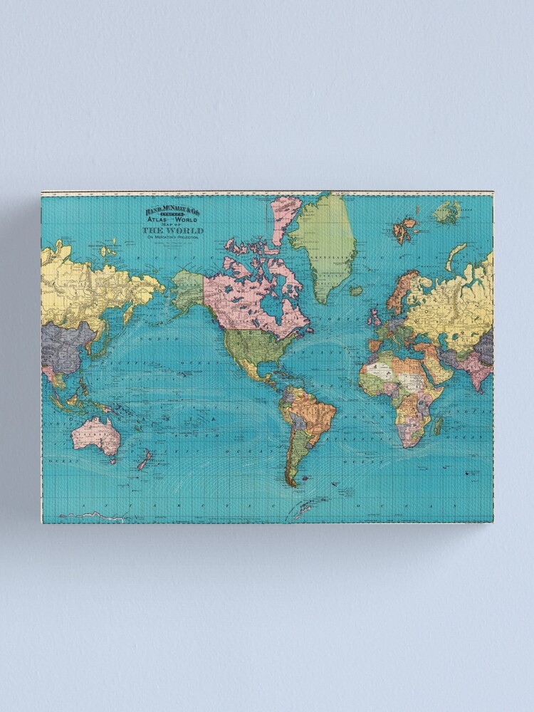 Alternate view of Vintage Map of The World (1897) Canvas Print