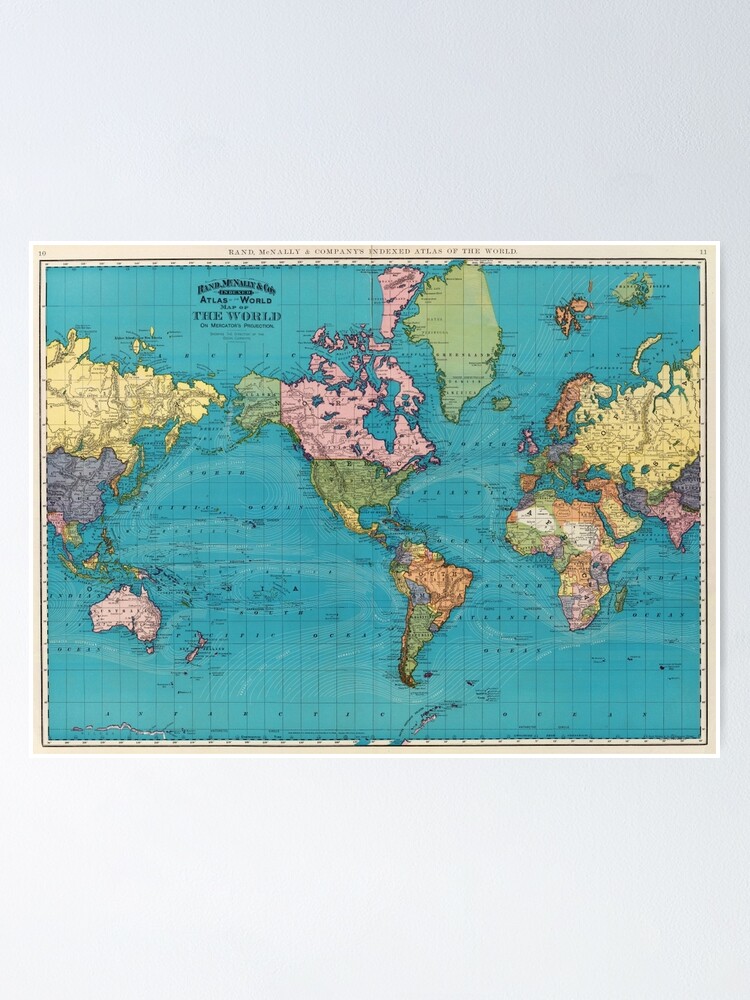 Alternate view of Vintage Map of The World (1897) Poster