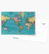 Vintage Map of The World (1897) Postcards