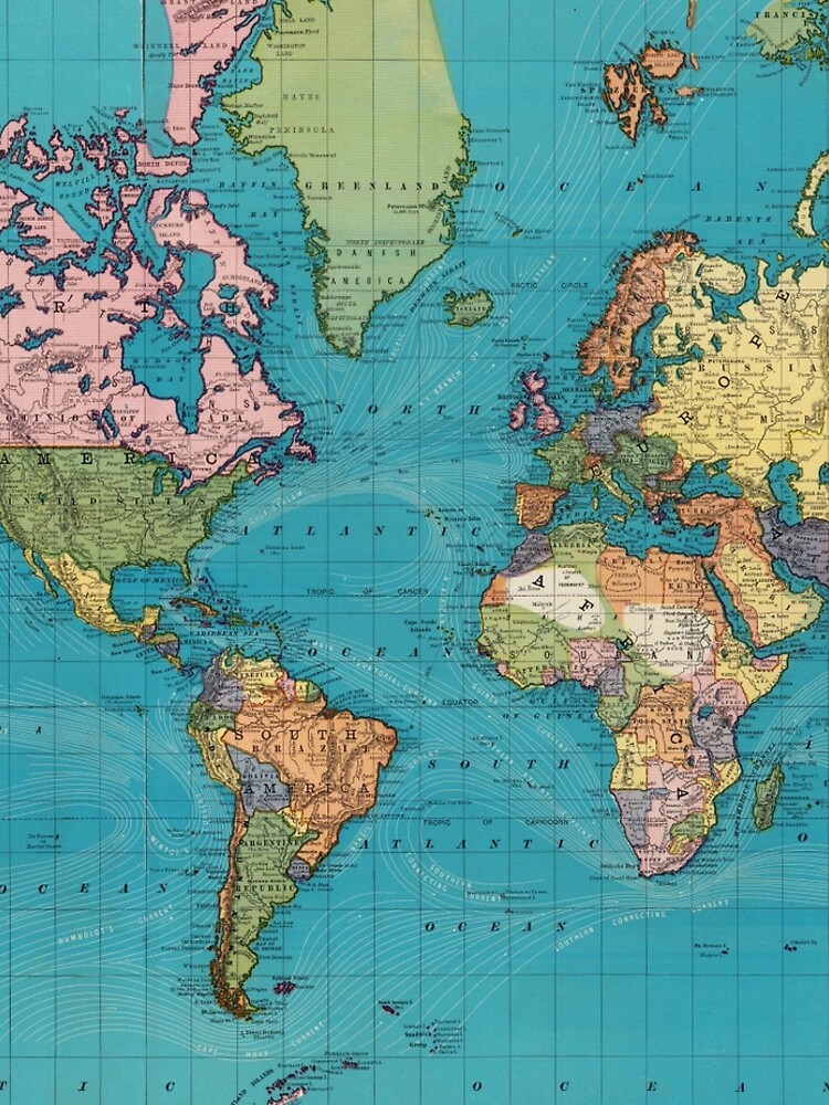 Vintage Map of The World (1897) by BravuraMedia