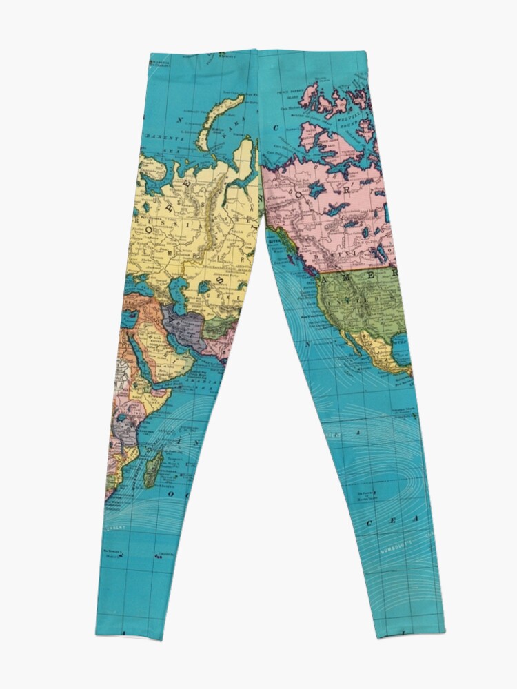 Alternate view of Vintage Map of The World (1897) Leggings