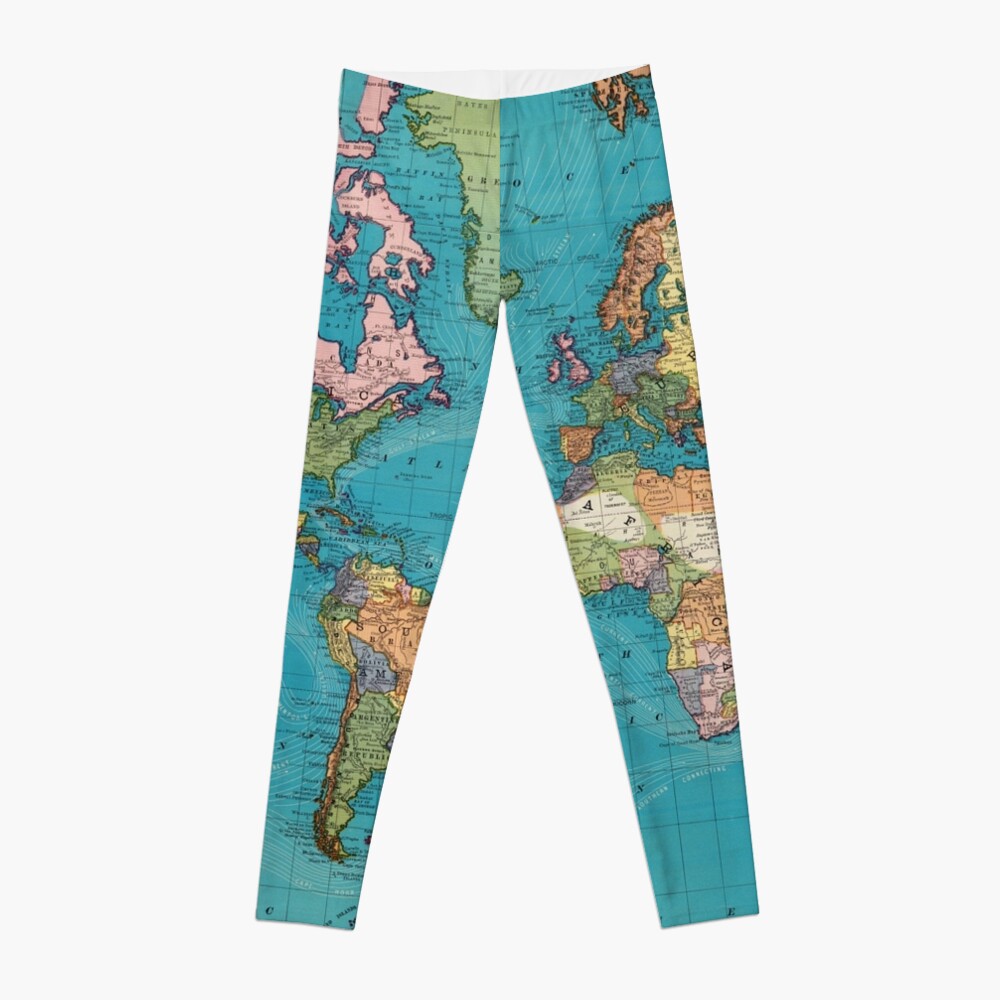 Vintage Map of The World (1897) Leggings