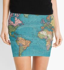 Vintage Map of The World (1897) Mini Skirt