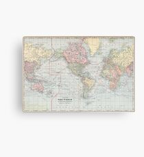 Vintage World Map (1901) Canvas Print