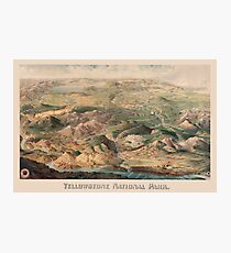 Vintage Pictorial Map of Yellowstone Park (1904) Photographic Print