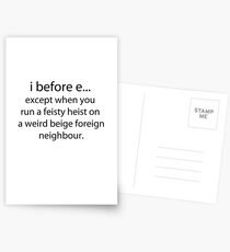 i before e Postcards