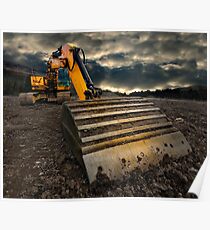 threatening and moody excavator Poster