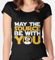 May The Source Be With You - Tux Edition Women's Fitted Scoop T-Shirt