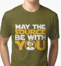 May The Source Be With You - Tux Edition Tri-blend T-Shirt