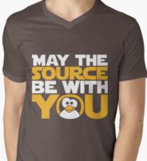 May The Source Be With You - Tux Edition Men's V-Neck T-Shirt