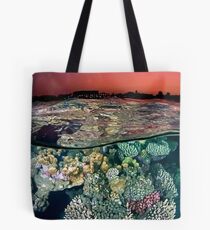 Sunset at the Red Sea Reef Tote Bag
