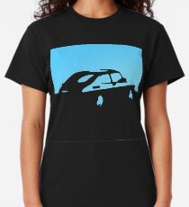 Camiseta clásica Saab 900, 1990 - Azul claro sobre carbón