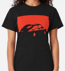 Camiseta clásica Saab 900, 1990 - Rojo sobre carbón