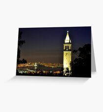 UC Berkeley Clock Tower @ Nite Greeting Card