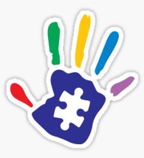 Bunte Autismus Hand Sticker