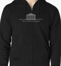 The Sarcasm Foundation - White Zipped Hoodie