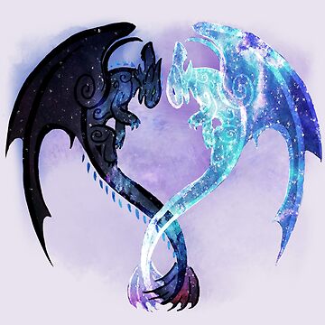 Artwork thumbnail, Dragon Heart Toothless and Light Fury by Unicornarama