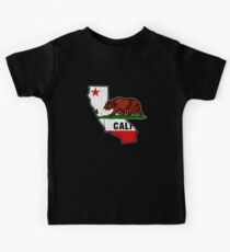 California Bear Flag (Distressed Vintage Design) Kids Tee