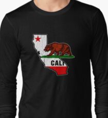 California Bear Flag (Distressed Vintage-Design) Langarmshirt
